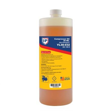 Interstate Pneumatics YL30-032 Non Detergent Compressor / Pressure Washer Pump Oil 30 Wt. – ISO 100-S (32 oz.)
