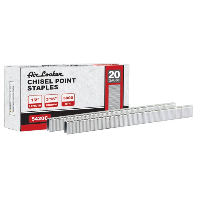 Air Locker 5420c 20 Gauge 5 8 Inch Length 3 16 Crown Chisel Point Staples 000 Pack Fits Duo Fast Carpet Pro Replaces